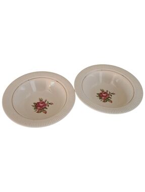 set of 2 salem china company vintage bowls 23K gold shabby chic cottagecore